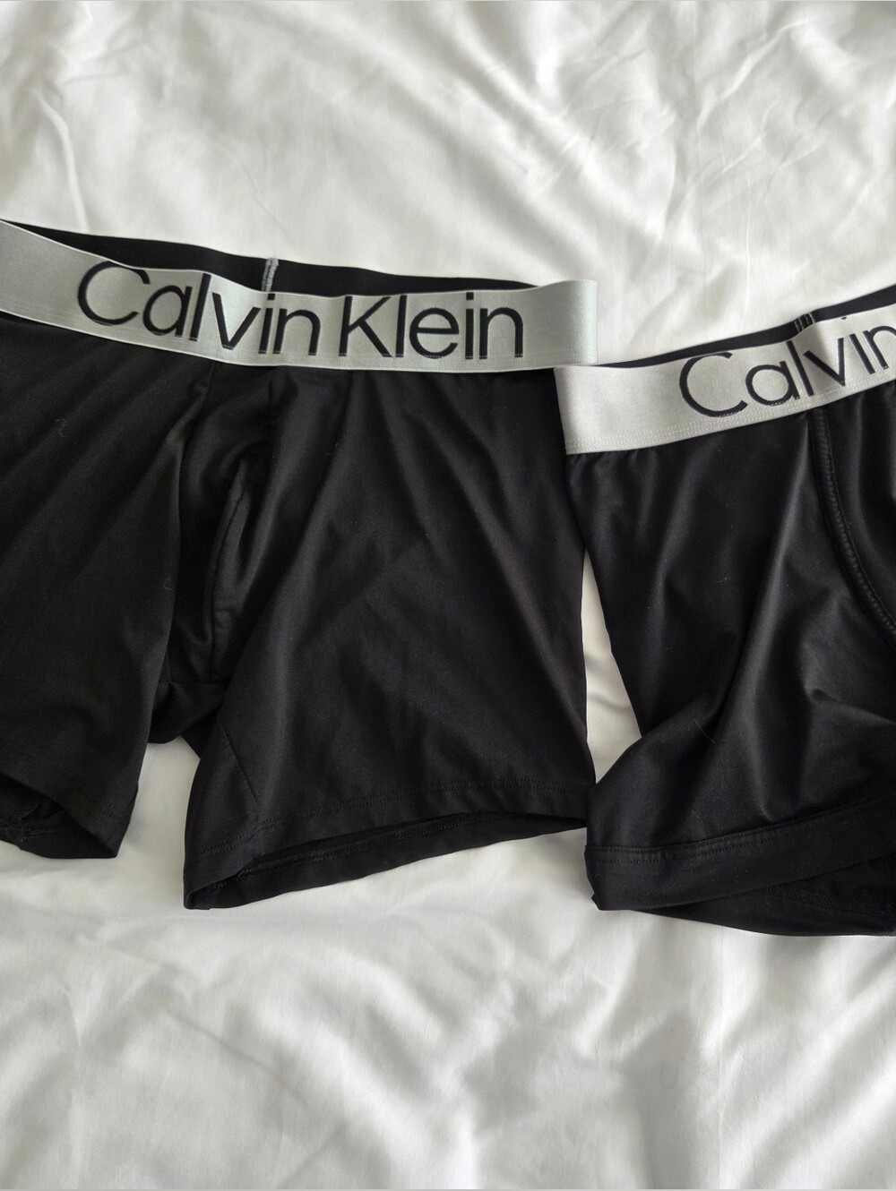 Calvin Klein Black Boxer Briefs with Silver Logo Waistband Size Medium